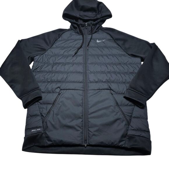 Nike Jacket Thermal Dri-Fit Full Zip Hoodie Insulated Men’s XL 864103-010 - Picture 1 of 9